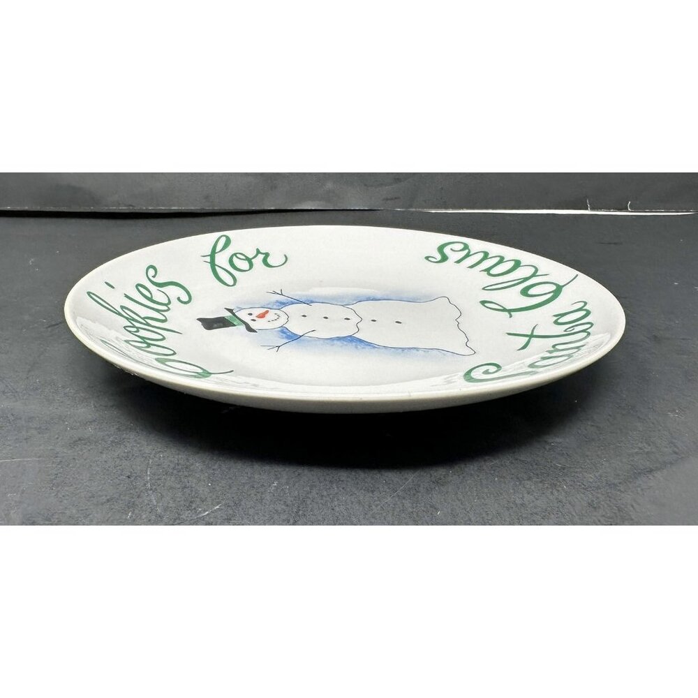 PIER 1 COOKIES COCOA FOR SANTA CLAUS Mug & Plate Set Smiling Snowman Christmas - Picture 9 of 15